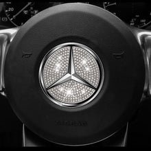 Load image into Gallery viewer, Bling Diamond CarI nterior Steering Wheel Logo Decal Sticker Accessories Metal Emblem Fit for BMW Hyundai Toyota Honda Mercedes Chevrolet Nissan