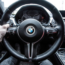 Load image into Gallery viewer, Bling Diamond CarI nterior Steering Wheel Logo Decal Sticker Accessories Metal Emblem Fit for BMW Hyundai Toyota Honda Mercedes Chevrolet Nissan