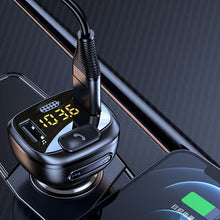 Load image into Gallery viewer, Car Bluetooth 5.1 FM Transmitter Dual USB QC3.0 Fast Charger Wireless Handsfree Audio Receiver MP3 Player Car Kit