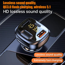 Load image into Gallery viewer, Car Bluetooth 5.1 FM Transmitter Dual USB QC3.0 Fast Charger Wireless Handsfree Audio Receiver MP3 Player Car Kit
