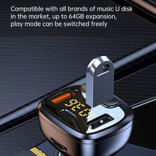 Load image into Gallery viewer, Car Bluetooth 5.1 FM Transmitter Dual USB QC3.0 Fast Charger Wireless Handsfree Audio Receiver MP3 Player Car Kit