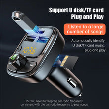 Load image into Gallery viewer, Bluetooth 5.1 Car Audio Car Charger FM Transmitter MP3 Player Card Dual USB PD 24W Car Phone Charger for iphone Xiaomi