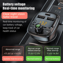 Load image into Gallery viewer, Bluetooth 5.1 Car Audio Car Charger FM Transmitter MP3 Player Card Dual USB PD 24W Car Phone Charger for iphone Xiaomi