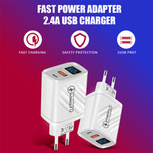Load image into Gallery viewer, PD 20W USB Charger Digital Display Fast Charging Charger Quick Charge 3.0 For iPhone 14 13 Xiaomi Samsung Phone Charge Adapter