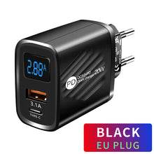 Load image into Gallery viewer, PD 20W USB Charger Digital Display Fast Charging Charger Quick Charge 3.0 For iPhone 14 13 Xiaomi Samsung Phone Charge Adapter