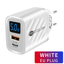 Load image into Gallery viewer, PD 20W USB Charger Digital Display Fast Charging Charger Quick Charge 3.0 For iPhone 14 13 Xiaomi Samsung Phone Charge Adapter
