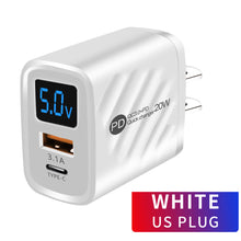 Load image into Gallery viewer, PD 20W USB Charger Digital Display Fast Charging Charger Quick Charge 3.0 For iPhone 14 13 Xiaomi Samsung Phone Charge Adapter