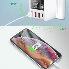 Load image into Gallery viewer, 40W USB Wall Charger 4 Port With LED Display,QC3.0 PD3.0 USB Fast Charger For iPhone iPAD Huawei Xiaomi Samsung