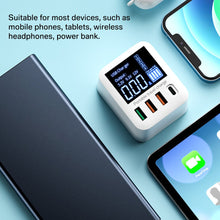 Load image into Gallery viewer, 40W USB Wall Charger 4 Port With LED Display,QC3.0 PD3.0 USB Fast Charger For iPhone iPAD Huawei Xiaomi Samsung