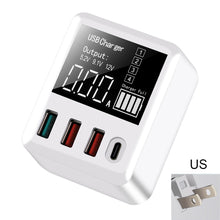 Load image into Gallery viewer, 40W USB Wall Charger 4 Port With LED Display,QC3.0 PD3.0 USB Fast Charger For iPhone iPAD Huawei Xiaomi Samsung