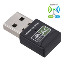Load image into Gallery viewer, 600Mbps Dual-band WiFi Adapter USB Antenna 2.4/5 GHz USB Wifi Adapter Wireless Network Card Adaptador Wifi