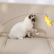 Load image into Gallery viewer, Feather Cat Toy with Bell DIY Replace Cat Teaser Stick Replacement Pendant Pet Toy Accessories