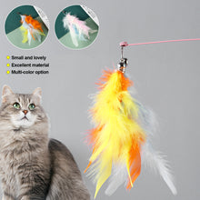 Load image into Gallery viewer, Feather Cat Toy with Bell DIY Replace Cat Teaser Stick Replacement Pendant Pet Toy Accessories