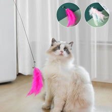 Load image into Gallery viewer, Feather Cat Toy with Bell DIY Replace Cat Teaser Stick Replacement Pendant Pet Toy Accessories