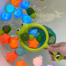 Load image into Gallery viewer, Baby Bath Toys Cute Luminous Floating Animals Swimming Water Light Play Fun Bathroom Bathtub Fishing Net Toy for Kids Gift