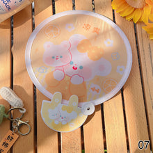 Load image into Gallery viewer, Portable Folding Round Fan With Handle Cartoon Mini Fan Comfortable Grip Fabric Smooth Edges Folding Hand Fan for Home