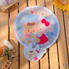 Load image into Gallery viewer, Portable Folding Round Fan With Handle Cartoon Mini Fan Comfortable Grip Fabric Smooth Edges Folding Hand Fan for Home