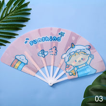 Load image into Gallery viewer, Portable Summer Folding Fan Cartoon Mini Fan Comfortable Grip Smooth Edges Folding Hand Fan for Home Students Kids