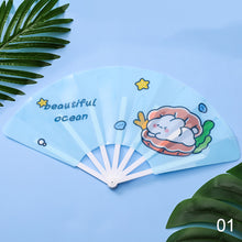 Load image into Gallery viewer, Portable Summer Folding Fan Cartoon Mini Fan Comfortable Grip Smooth Edges Folding Hand Fan for Home Students Kids