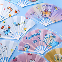 Load image into Gallery viewer, Portable Summer Folding Fan Cartoon Mini Fan Comfortable Grip Smooth Edges Folding Hand Fan for Home Students Kids