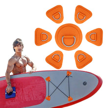 Load image into Gallery viewer, Surfboard Dinghy Boat PVC Patch With Stainless Steel D Ring Deck Rigging Sup Triangle Ring Pad Bungee Rope Kit Accessorie