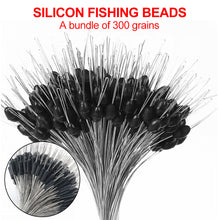 Load image into Gallery viewer, 300pcs/Pack Silicon Fishing Line Space Bean Stoppers Cylinder Oval Float Sinker Stops Fishing Gear