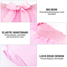 Load image into Gallery viewer, Girls Ballet Tutu Skirts Pink Fluffy Tulle Skirts with Bowknot White Black Elastic Band Ballet Leotard Skirts