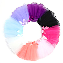 Load image into Gallery viewer, Girls Ballet Tutu Skirts Pink Fluffy Tulle Skirts with Bowknot White Black Elastic Band Ballet Leotard Skirts