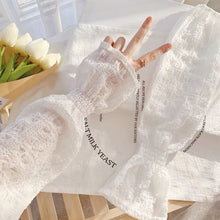 Load image into Gallery viewer, Women Summer Sun Protection Sleeves Long Fingerless Gloves Lady Thin Chiffon Lace Mesh Arm Sleeve Sunscreen Uv Breathable Mitten