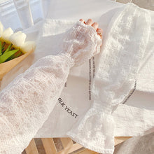 Load image into Gallery viewer, Women Summer Sun Protection Sleeves Long Fingerless Gloves Lady Thin Chiffon Lace Mesh Arm Sleeve Sunscreen Uv Breathable Mitten