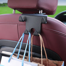 Load image into Gallery viewer, Multi-functional Car Seat Headrest Hook Carbon Fibre Pattern Phone Stand Durable Headrest Hanging Holder Car Rear Seat Storage Hanger