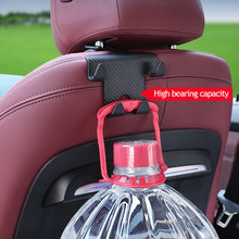 Load image into Gallery viewer, Multi-functional Car Seat Headrest Hook Carbon Fibre Pattern Phone Stand Durable Headrest Hanging Holder Car Rear Seat Storage Hanger