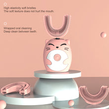 Load image into Gallery viewer, Cartoon Children's U-type Electric Toothbrush Soft Silicone Automatic Ultrasonic Toothbrush Oral Care Cleaning