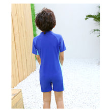 Load image into Gallery viewer, Children One-piece Short Sleeved Swimsuit Comfortable Breathable Sunscreen Swimsuit Swimming Water Sports Clothing