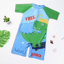 Load image into Gallery viewer, Children Cute Cartoon One-piece Short Sleeved Swimsuit Comfortable Breathable Quick-drying Swimsuit Swimming Beach Clothing