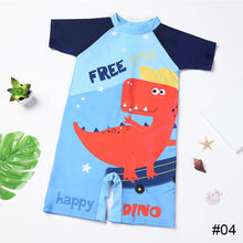 Load image into Gallery viewer, Children Cute Cartoon One-piece Short Sleeved Swimsuit Comfortable Breathable Quick-drying Swimsuit Swimming Beach Clothing