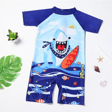Load image into Gallery viewer, Children Cute Cartoon One-piece Short Sleeved Swimsuit Comfortable Breathable Quick-drying Swimsuit Swimming Beach Clothing