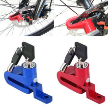 Load image into Gallery viewer, Aluminum Alloy Motorcycle Security Lock Anti Theft Bicycle Motorbike Disc Brake Lock Theft Protection with Holder for Scooter Road Mountain Bike