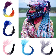 Load image into Gallery viewer, 24" Helmet Braids Pigtails Motorcycle Helmet Braid Ponytail Motorbike Riding Helmet Pigtails Braids For Women Men Children