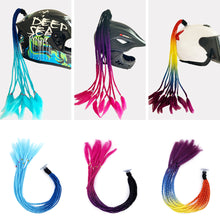 Load image into Gallery viewer, 24" Helmet Braids Pigtails Motorcycle Helmet Braid Ponytail Motorbike Riding Helmet Pigtails Braids For Women Men Children