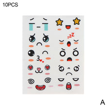 Load image into Gallery viewer, 10Sheets Cute Face Expressions Sticker Waterproof PVC Sticker for DIY Nano Tape Bubble Decoration Sticker for Bottle Thermal Mug Cup