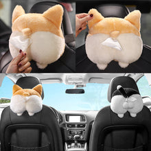 Load image into Gallery viewer, Creative Corgi Kitten Butt Funny Car Tissue Box Soft Cute Cartoon Animal Model Drawing Paper Box Car Interior Automotive Supplies