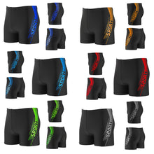 Load image into Gallery viewer, Men's Flat Angle Enlargement Swimming Trunks High Waist Conservative High Bounce Speed Dry Sports Adult Swimming Trunks Beach Hot Spring Fashion Clothing