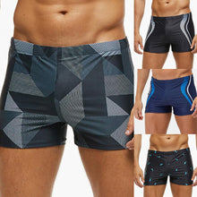 Load image into Gallery viewer, Men's Large Size Printed Fashion Swimming Trunks High-Quality Elastic High Waist Flat Angle Casual Shorts Hot Spring Beach Sports Trunks