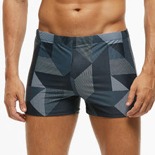 Load image into Gallery viewer, Men's Large Size Printed Fashion Swimming Trunks High-Quality Elastic High Waist Flat Angle Casual Shorts Hot Spring Beach Sports Trunks