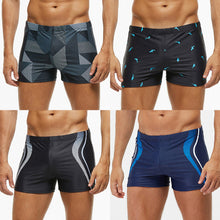 Load image into Gallery viewer, Men's Large Size Printed Fashion Swimming Trunks High-Quality Elastic High Waist Flat Angle Casual Shorts Hot Spring Beach Sports Trunks