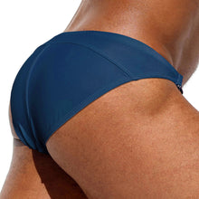 Load image into Gallery viewer, Men's Solid Color Sexy Triangle Swimming Trunks Fashion Metal Buckle Low Waist Body Wrap Buttock Bikini