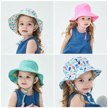 Load image into Gallery viewer, Summer Children's Sun Hat Outdoor Anti-Uv Sun Shade Neck Protection Beach Hat Breathable Quick Drying Large Brim Adjustable Fisherman's Cap