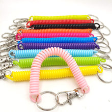 Load image into Gallery viewer, EVA Plastic Spring Rope Color Telephone Line Key Ring Mobile Phone Lanyard Telescopic Safety Anti-Drop Rope Fishing Miss Rope