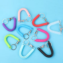 Load image into Gallery viewer, EVA Plastic Spring Rope Color Telephone Line Key Ring Mobile Phone Lanyard Telescopic Safety Anti-Drop Rope Fishing Miss Rope